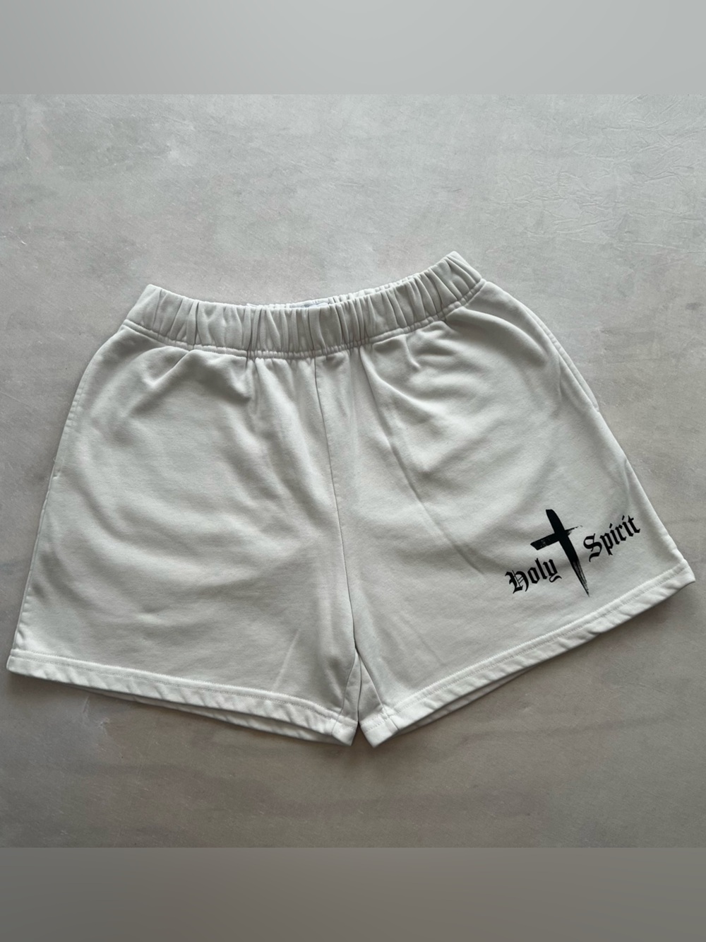 Holstrength Holy Spirit Fleece Shorts Cream Size Large Mens